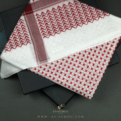 RARE UNIQUE RED & WHITE SAUDI SHEMAGH SCARF RS11