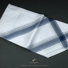 RARE WHITE & BLUE LINE SAUDI SHEMAGH SCARF WS5