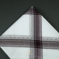 RARE WHITE & PURPLE LINE SAUDI SHEMAGH SCARF WS6