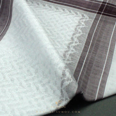 RARE WHITE & PURPLE LINE SAUDI SHEMAGH SCARF WS6