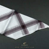 RARE WHITE & PURPLE LINE SAUDI SHEMAGH SCARF WS6