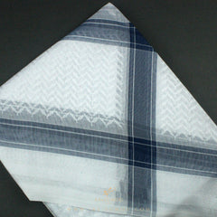 RARE WHITE & BLUE LINE SAUDI SHEMAGH SCARF WS5