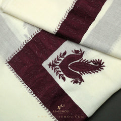 PREMIUM WHITE ELEGANT QATARI SHEMAGH SCARF QR29