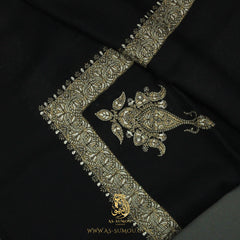 PREMIUM BLACK AUTHENTIC YEMENI SHEMAGH SCARF BL174