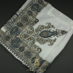 PREMIUM WHITE AUTHENTIC OMANI MASSAR SCARF OM154