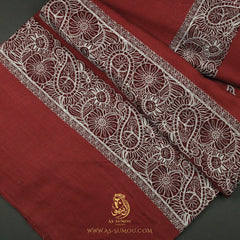 PREMIUM RED AUTHENTIC OMANI MASSAR SCARF OM92