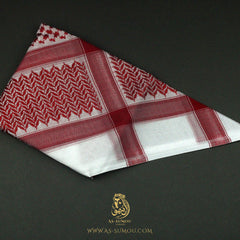 RARE RETRO RED & WHITE SAUDI SHEMAGH SCARF RS6