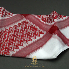 RARE RETRO RED & WHITE SAUDI SHEMAGH SCARF RS6