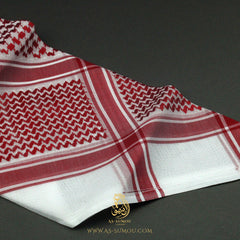 RARE RETRO RED & WHITE SAUDI SHEMAGH SCARF RS2