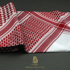 RARE RETRO RED & WHITE SAUDI SHEMAGH SCARF RS2