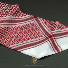 RARE RETRO RED & WHITE SAUDI SHEMAGH SCARF RS10