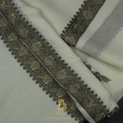 PREMIUM WHITE AUTHENTIC YEMENI SHEMAGH SCARF WH161