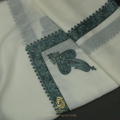 PREMIUM WHITE AUTHENTIC YEMENI SHEMAGH SCARF WH166