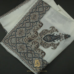 PREMIUM WHITE AUTHENTIC OMANI MASSAR SCARF OM100