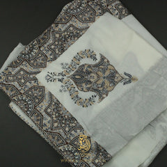 PREMIUM WHITE AUTHENTIC OMANI MASSAR SCARF OM101
