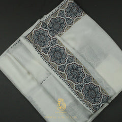 PREMIUM WHITE AUTHENTIC OMANI MASSAR SCARF OM102