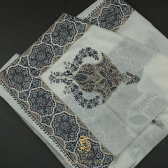PREMIUM WHITE AUTHENTIC OMANI MASSAR SCARF OM102