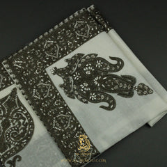 PREMIUM WHITE AUTHENTIC YEMENI SHEMAGH SCARF WH216