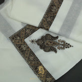 PREMIUM WHITE AUTHENTIC YEMENI SHEMAGH SCARF WH218