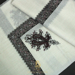 PREMIUM WHITE AUTHENTIC YEMENI SHEMAGH SCARF WH219