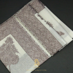 PREMIUM WHITE AUTHENTIC YEMENI SHEMAGH SCARF WH205