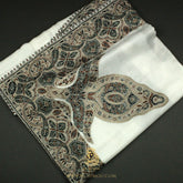 PREMIUM WHITE AUTHENTIC OMANI MASSAR SCARF OM127