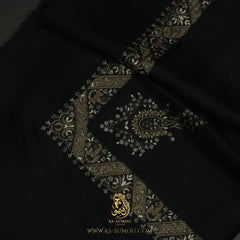 PREMIUM BLACK AUTHENTIC YEMENI SHEMAGH SCARF BL177