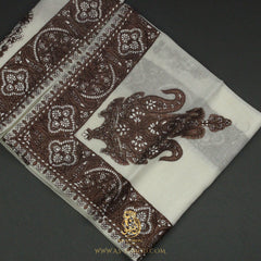 PREMIUM WHITE AUTHENTIC YEMENI SHEMAGH SCARF WH204