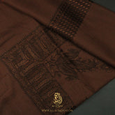 Premium Dark Brown Elegant Qatari Shemagh Scarf QR64