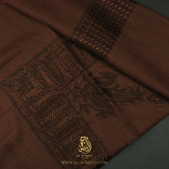 Premium Dark Brown Elegant Qatari Shemagh Scarf QR64
