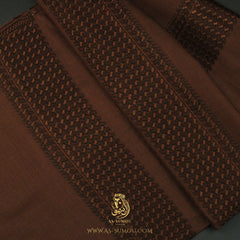Premium Dark Brown Elegant Qatari Shemagh Scarf QR64