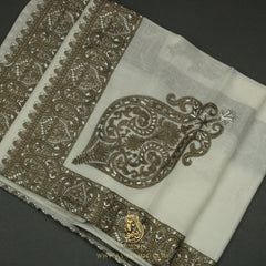PREMIUM WHITE AUTHENTIC YEMENI SHEMAGH SCARF WH209