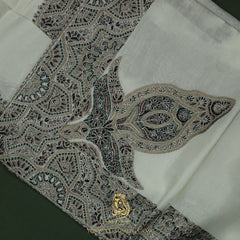 PREMIUM WHITE AUTHENTIC OMANI MASSAR SCARF OM115