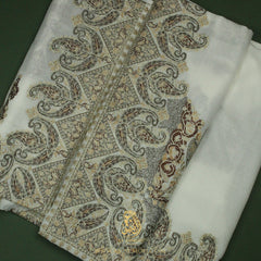 PREMIUM WHITE AUTHENTIC OMANI MASSAR SCARF OM118