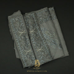 PREMIUM GREY AUTHENTIC YEMENI SHEMAGH SCARF SE204