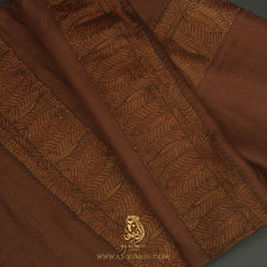 Premium Dark Brown Elegant Qatari Shemagh Scarf QR69