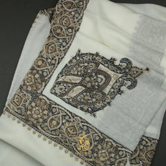 PREMIUM WHITE AUTHENTIC OMANI MASSAR SCARF OM90