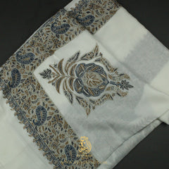 PREMIUM WHITE AUTHENTIC OMANI MASSAR SCARF OM89