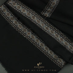 PREMIUM BLACK AUTHENTIC YEMENI SHEMAGH SCARF BL97