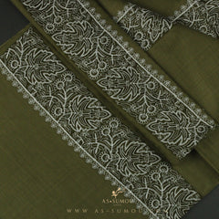 PREMIUM OLIVE AUTHENTIC YEMENI SHEMAGH SCARF SE128