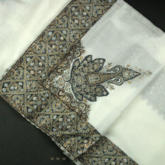 PREMIUM WHITE AUTHENTIC OMANI MASSAR SCARF OM77