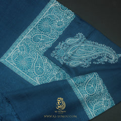 Premium Blue Authentic Omani Massar Scarf OM160