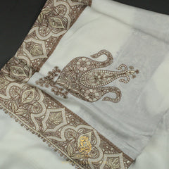 PREMIUM WHITE AUTHENTIC OMANI MASSAR SCARF OM88