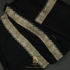 PREMIUM BLACK AUTHENTIC YEMENI SHEMAGH SCARF BL107