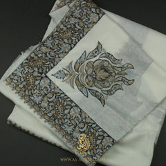 PREMIUM WHITE AUTHENTIC OMANI MASSAR SCARF OM99