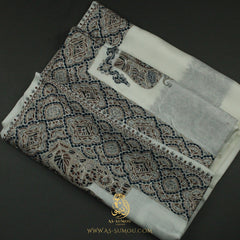 PREMIUM WHITE AUTHENTIC OMANI MASSAR SCARF OM100