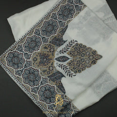 PREMIUM WHITE AUTHENTIC OMANI MASSAR SCARF OM102