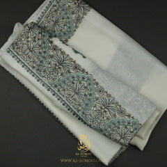 PREMIUM WHITE AUTHENTIC OMANI MASSAR SCARF OM108