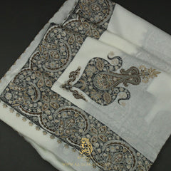 PREMIUM WHITE AUTHENTIC OMANI MASSAR SCARF OM109