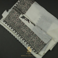 PREMIUM WHITE AUTHENTIC OMANI MASSAR SCARF OM110